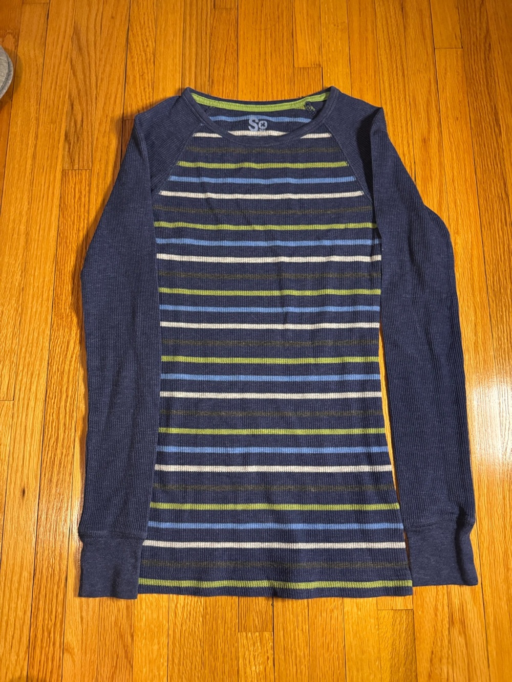 SO Striped Thermal Long Sleeve Juniors Medium